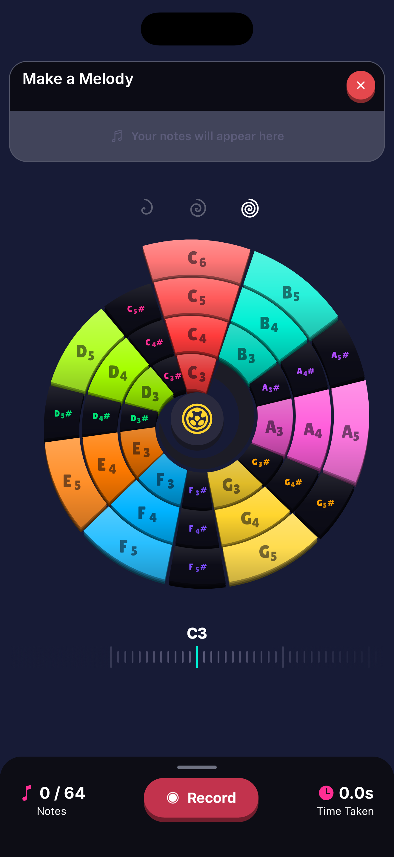 Make a Melody, recording your own song on the spiral
